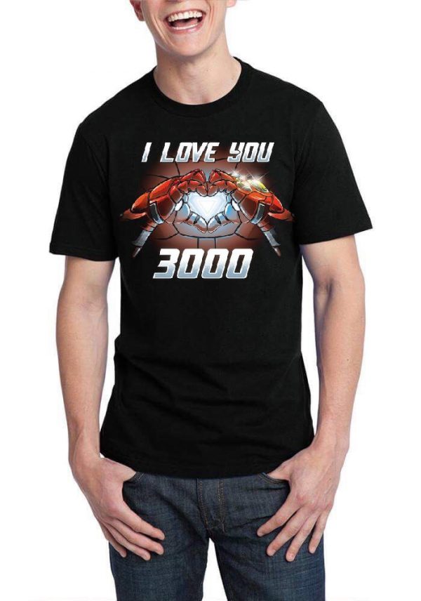 I Love You 3000 Ironman Black T-Shirt