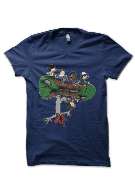 Stranger Things Navy Blue Half Sleeve T-Shirt