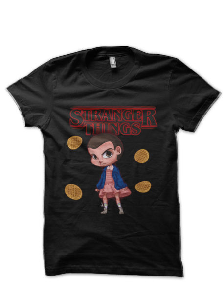 Stranger Things Eleven Black Half Sleeve T-Shirt