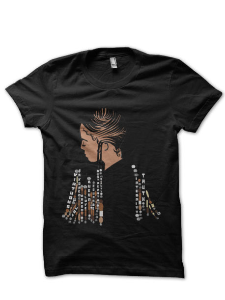 Natural Hair Black Half Sleeve T-Shirt