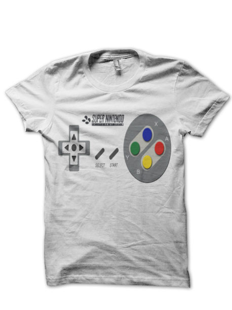Super Nintendo White Half Sleeve T-Shirt