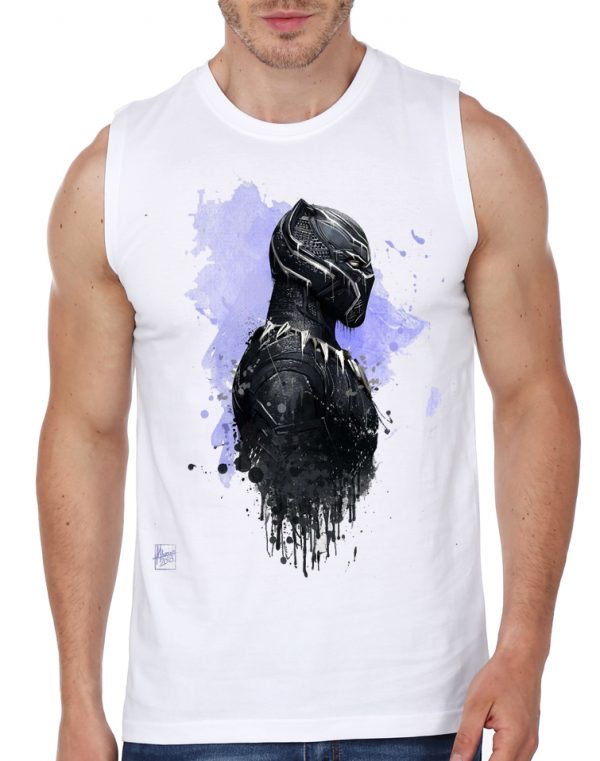 Black Panther Gym White Vest