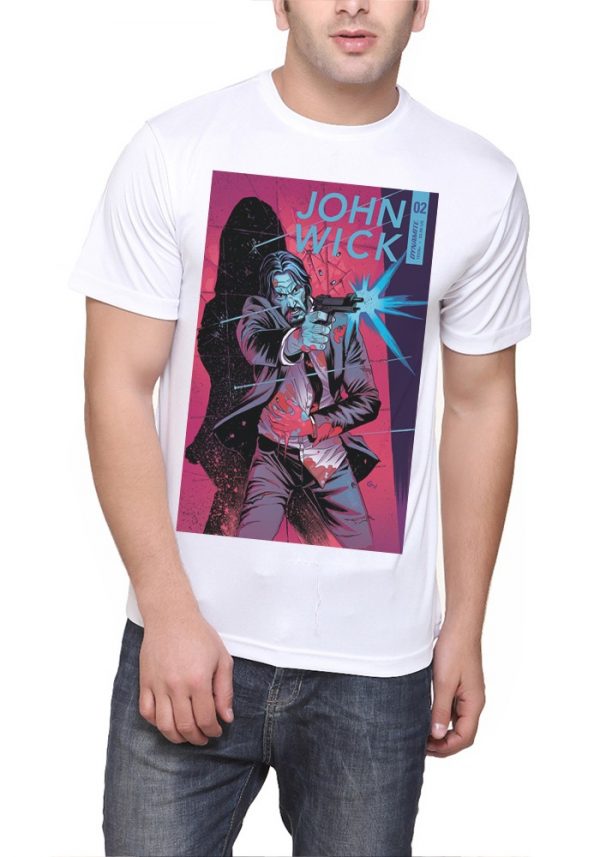 John Wick White Half Sleeve T-Shirt