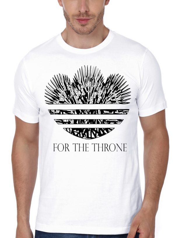 For The Throne Half Sleeve White T-Shirt