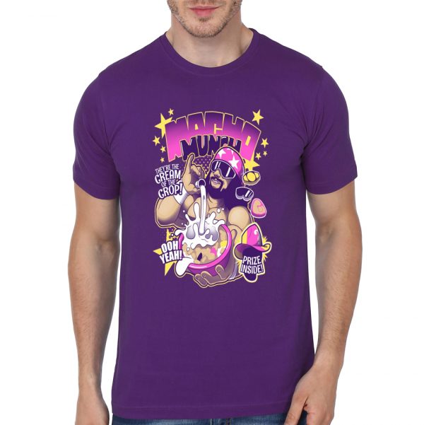 Macho Munch Purple Half Sleeve T-Shirt