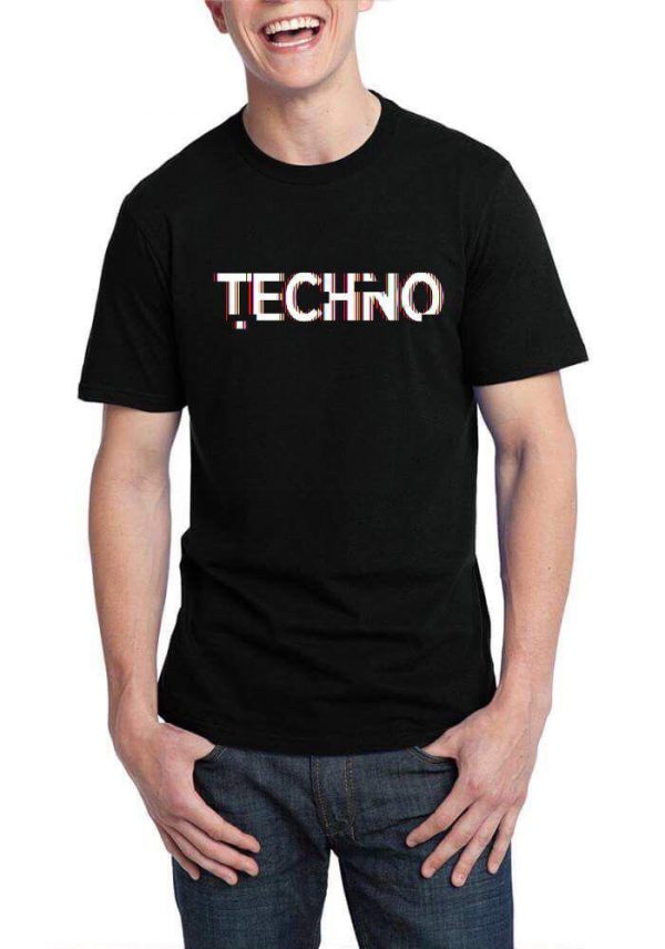 Techno Black Half Sleeve T-Shirt