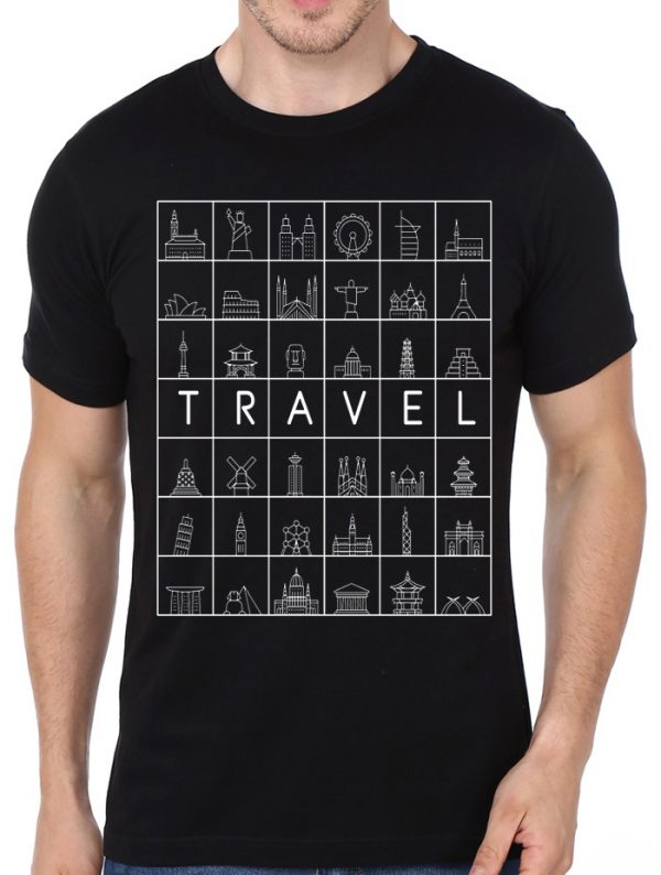 Traveller Half Sleeve Black T-Shirt