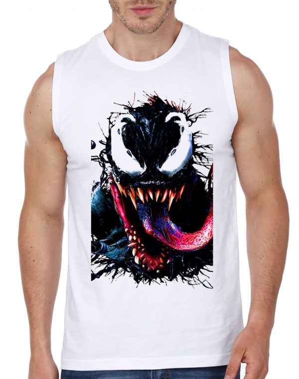 Venom White Sleeveless T-Shirt