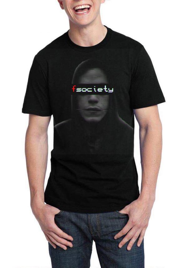 Mr Robot Fsociety Half Sleeve Black T-Shirt