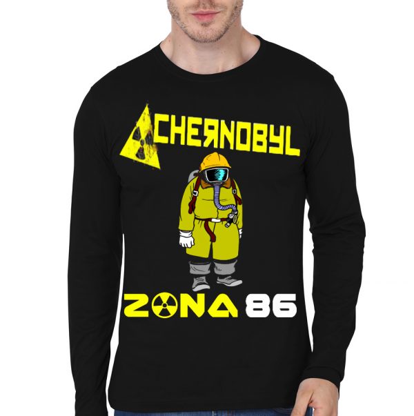 Chernobyl Radioactive symbol zone 86 Black Full Sleeve T-Shirt