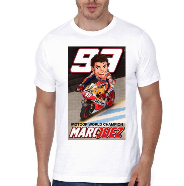 Marc Marquez White Half Sleeve T-Shirt