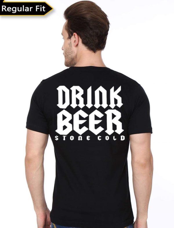 Stone Cold Half Sleeve Black T-Shirt - Image 2