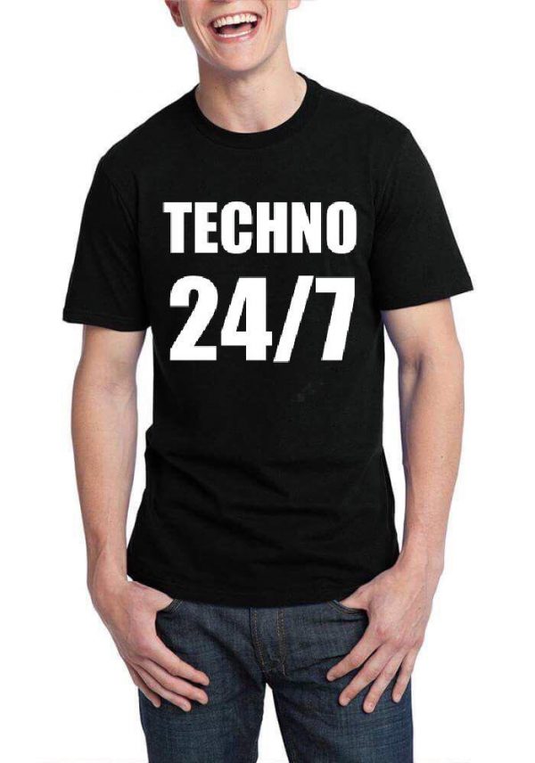 Techno 24/7 Half Sleeve Black T-Shirt