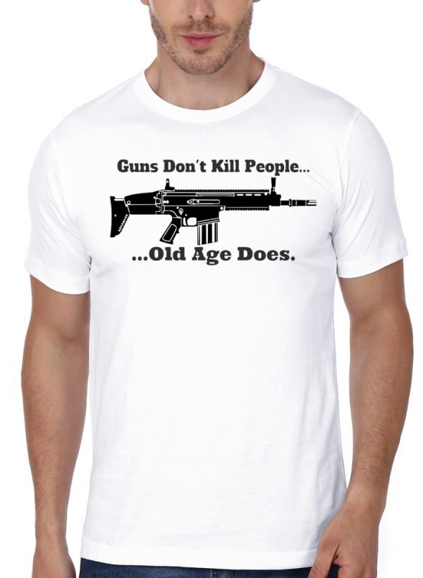 Guns Don't Kill People, Old Age Does T-Shirt - Image 3