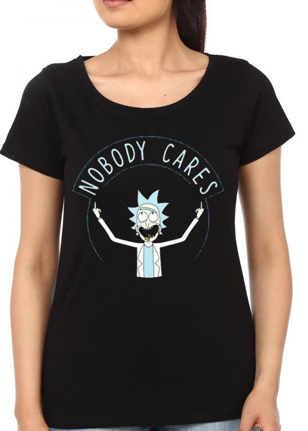 Nobody Cares Girls Black T-Shirt