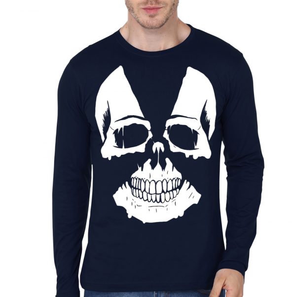 Radioactive skull Navy Blue Full Sleeve T-Shirt