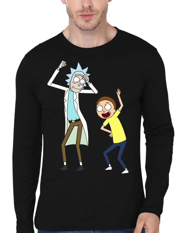 Rick And Morty Full Sleeve Black T-Shirt