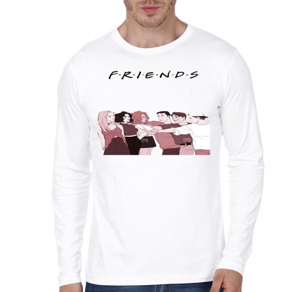 Friends White Full Sleeve T-Shirt