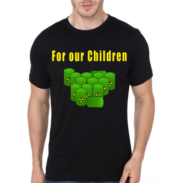 For Our Children Black Half Sleeve T-Shirt