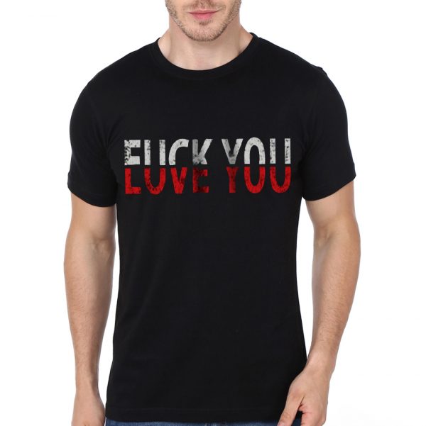 Fuck Love Black Half Sleeve T-Shirt