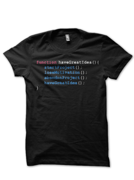 Function Havegreatidea() Black Half Sleeve T-Shirt