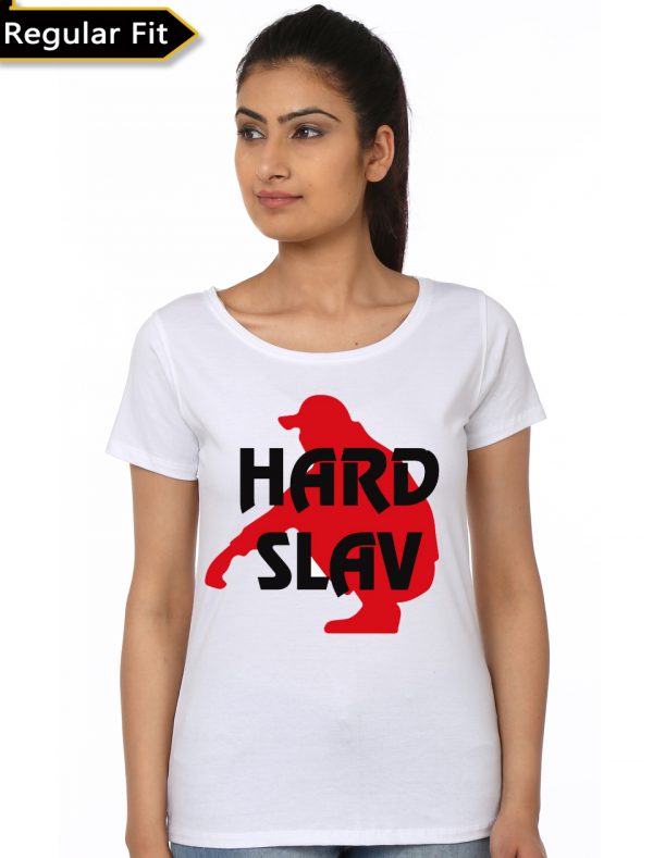 Hard Slav Squat White Girls T-Shirt