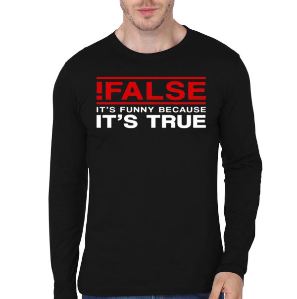 False Black Full Sleeve T-Shirt