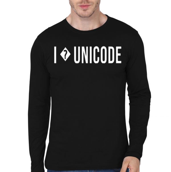 I Love Unicode Black Full Sleeve T-Shirt