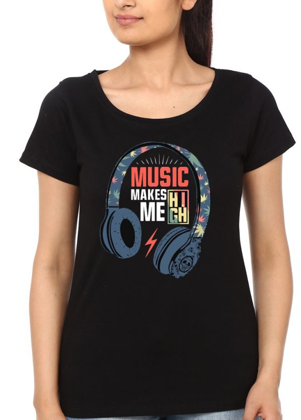 Music Makes Girls Black T-Shirt