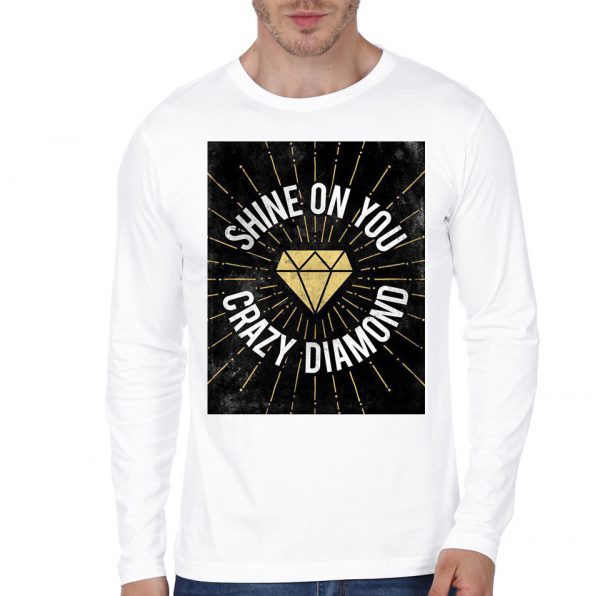 Shine On You Crazy Diamond White Full Sleeve T-Shirt