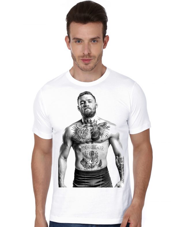 Ufc White Half Sleeve T-Shirt