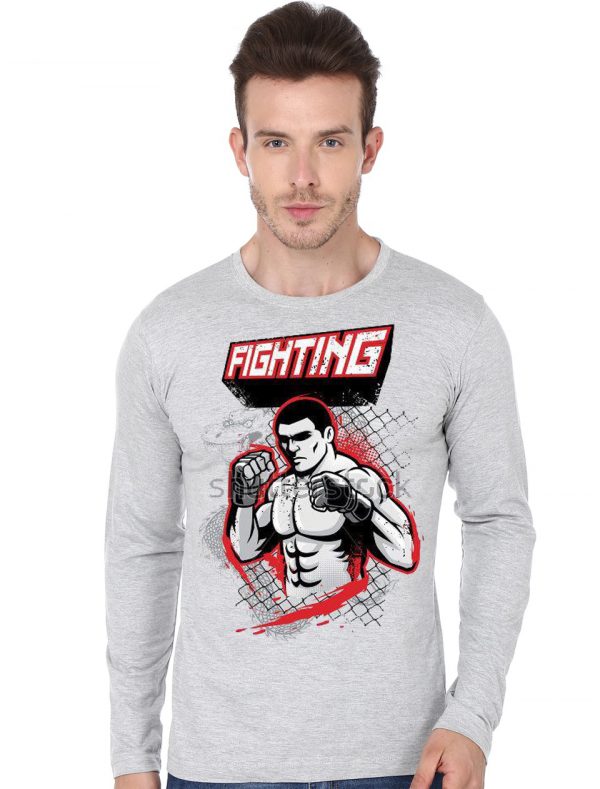 Ufc Grey Full Sleeve T-Shirt