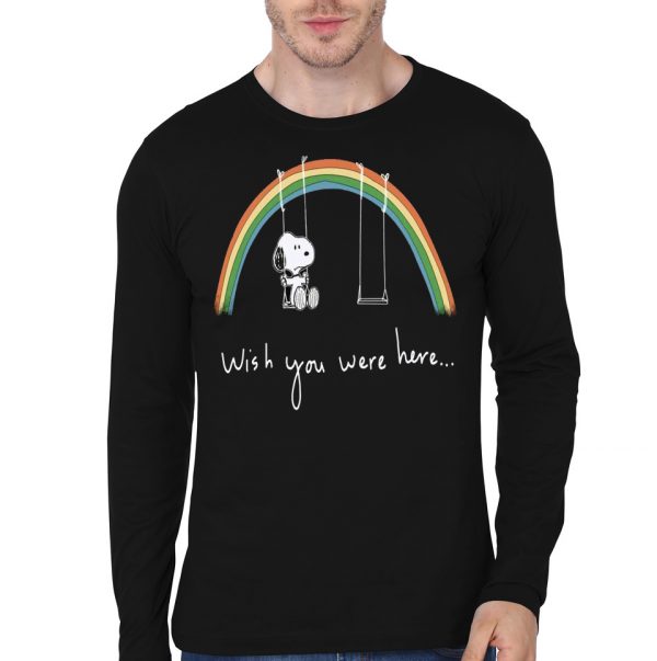 Wish You Were Here Black Full Sleeve T-Shirt