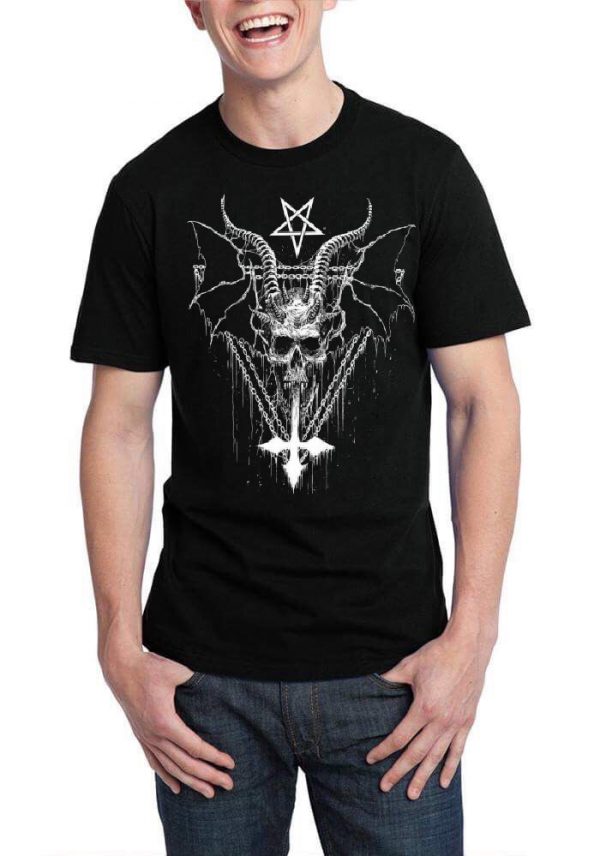 Satan 666 I Am Not Sheep Black T-Shirt - Image 3