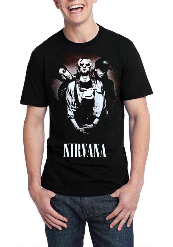 Nirvana Half Sleeve Black T-Shirt