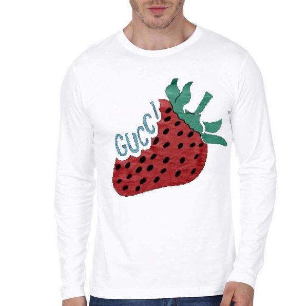 Gucci Strawberry White Full Sleeve T-Shirt - Image 2