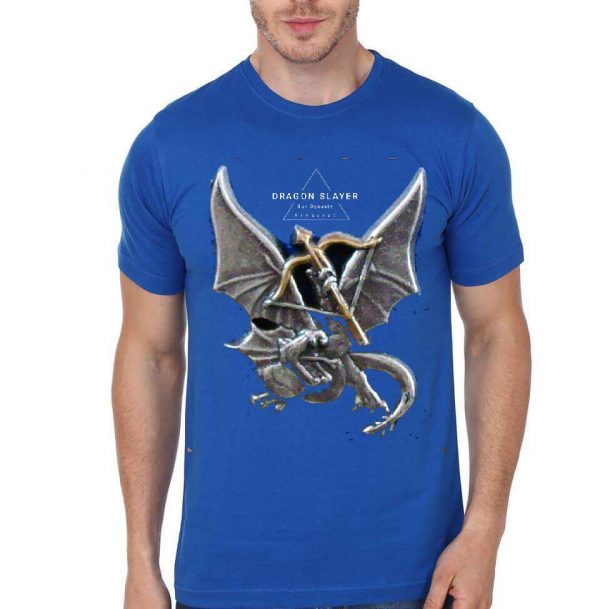 Dragon Slayer Half Sleeve Royal Blue T-Shirt