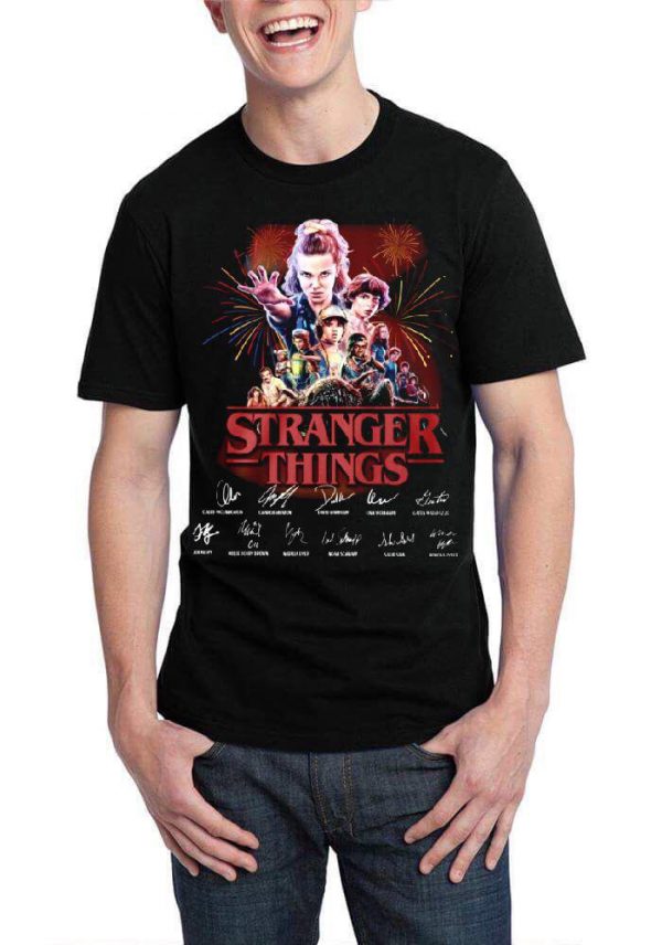 Stranger Things Half Sleeve Black T-Shirt