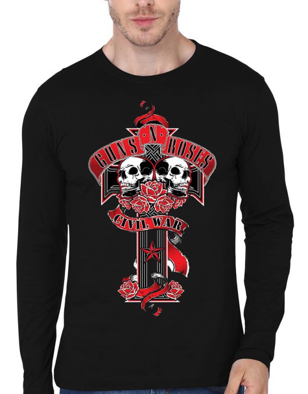 Guns And Roses Full Sleeve Black T-Shirt