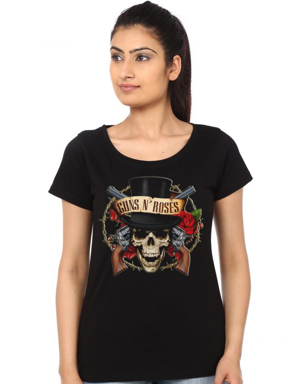 Guns And Roses Girl’s Black T-Shirt