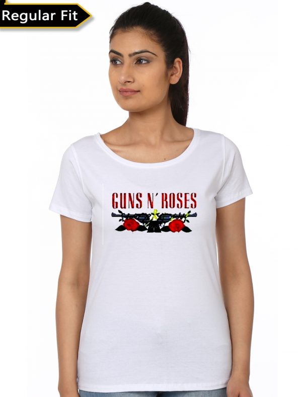 Guns And Roses Girl’s White T-Shirt