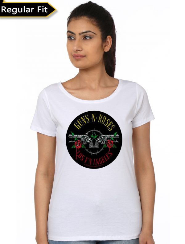 Guns And Roses Girl’s White T-Shirt