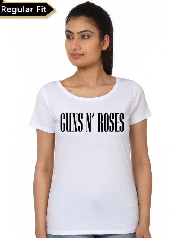 Guns And Roses Girl’s White T-Shirt