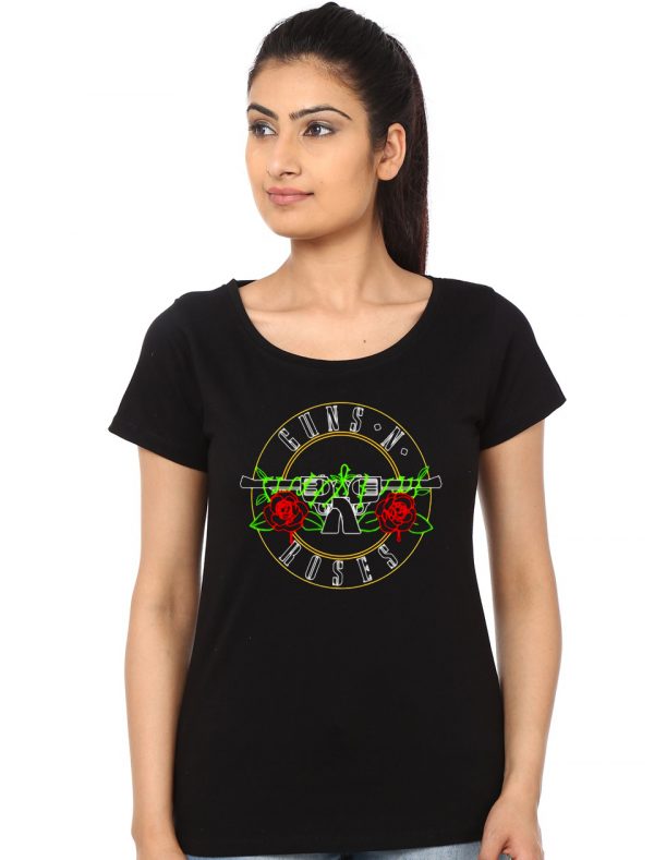 Guns And Roses Girl’s Black T-Shirt