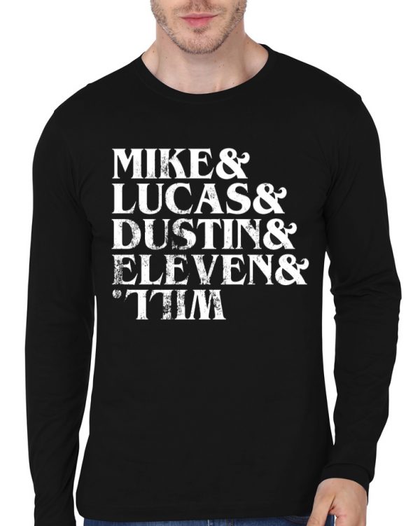 Stranger Things Full Sleeve Black T-Shirt