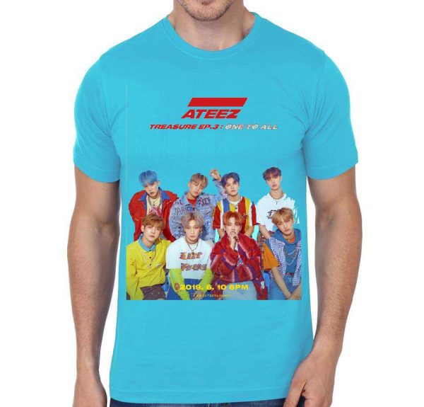 ATEEZ Half Sleeve Light Blue T-Shirt