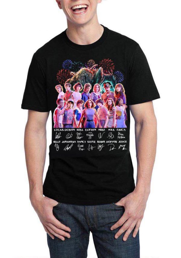 Stranger Things Half Sleeve Black T-Shirt