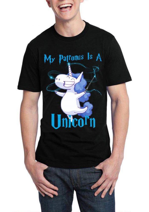 My Patronus Is A Unicorn Black Half Sleeve T-Shirt