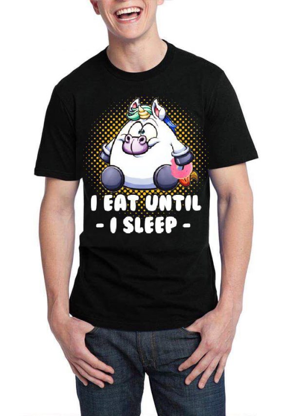 I Eat Until- I Sleep- Black Half Sleeve T-Shirt