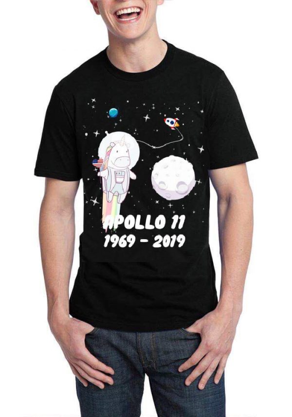 Apollo 11 1969-2019 Black Half Sleeve T-Shirt